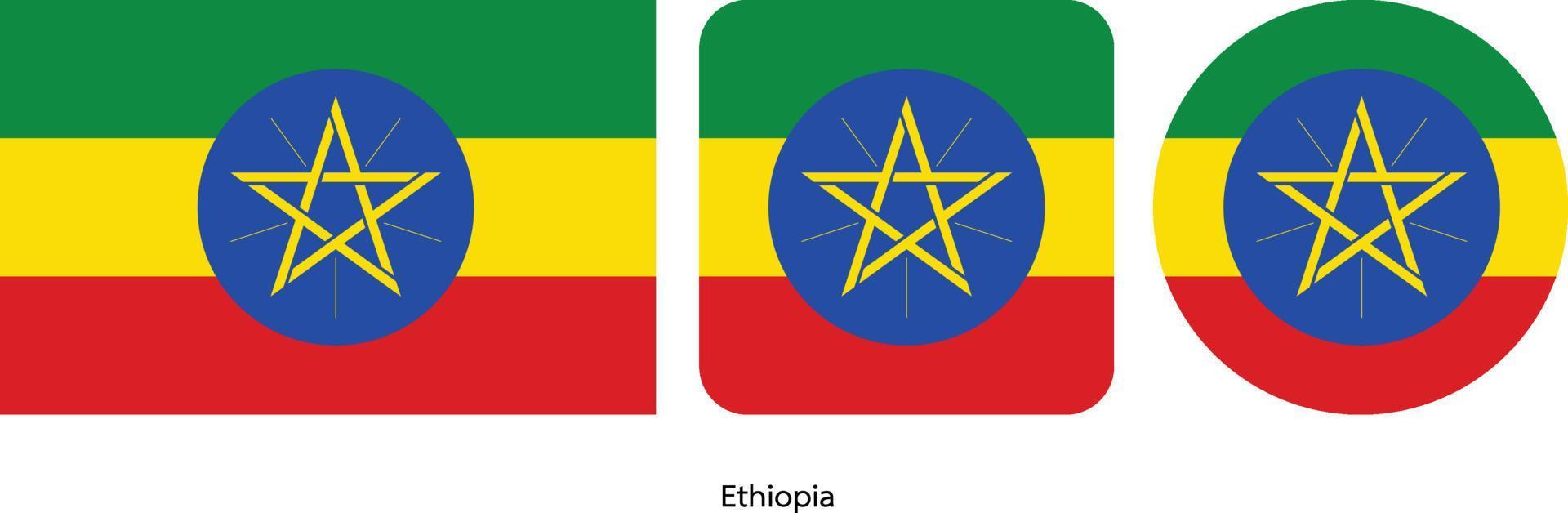 Ethiopia flag, vector illustration