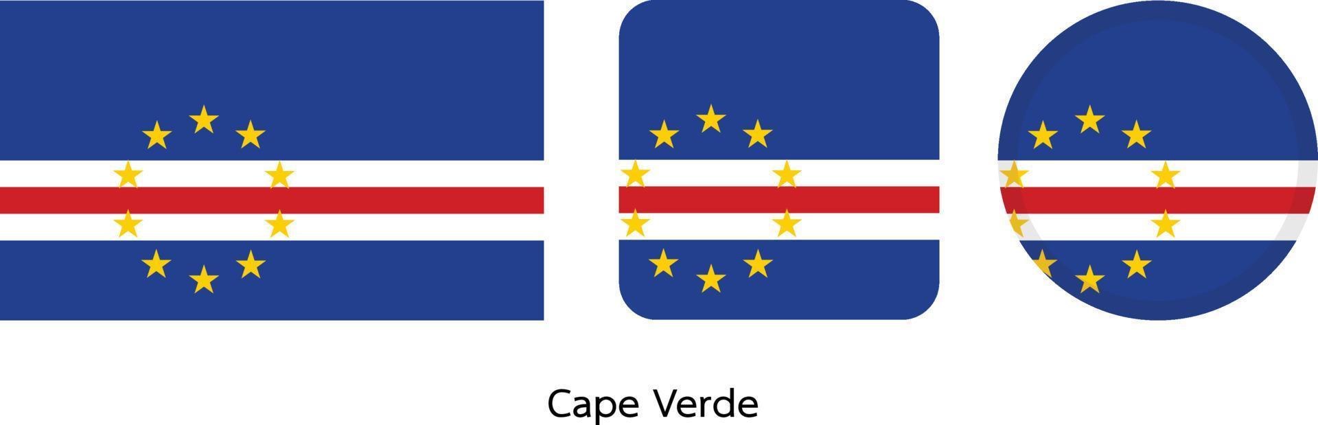 cape Verde flag, vector illustration