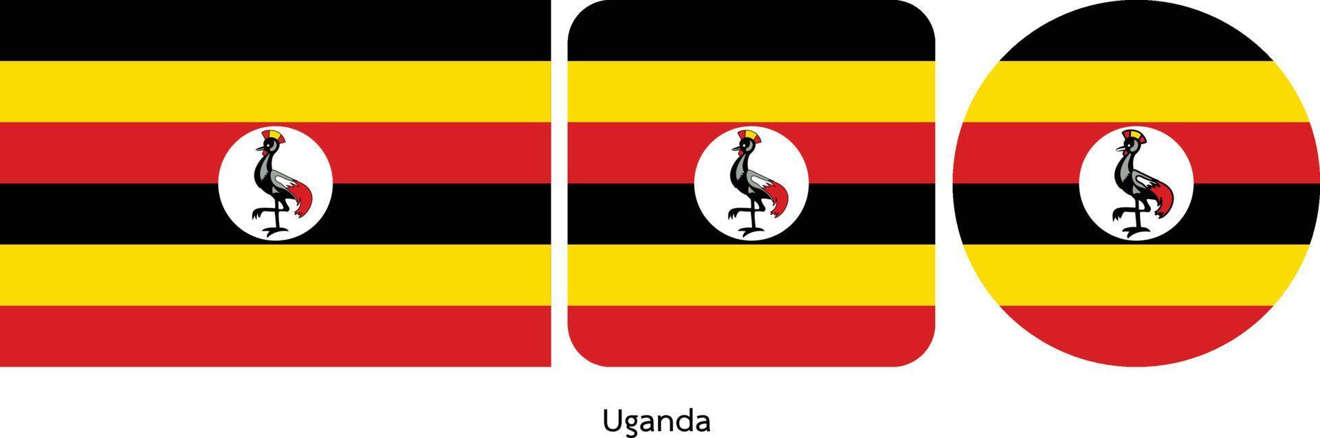 Uganda flag, vector illustration