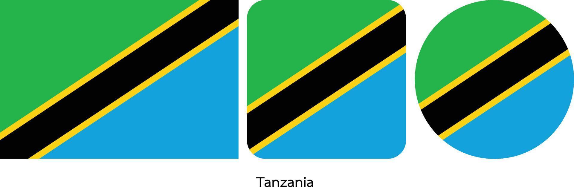 bandera de tanzania, ilustración vectorial vector