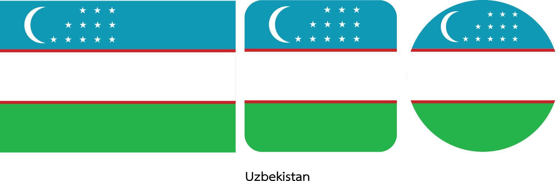 bandera de uzbekistán, ilustración vectorial vector