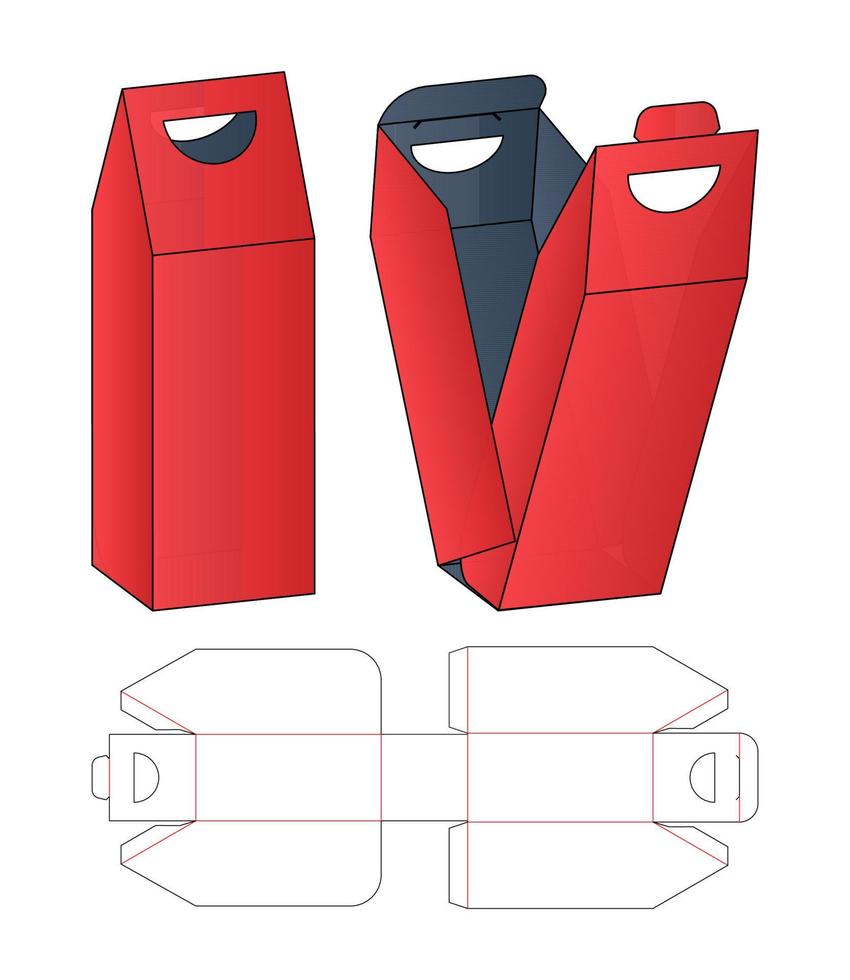 diseño de plantilla troquelada de embalaje de caja. Maqueta 3d vector