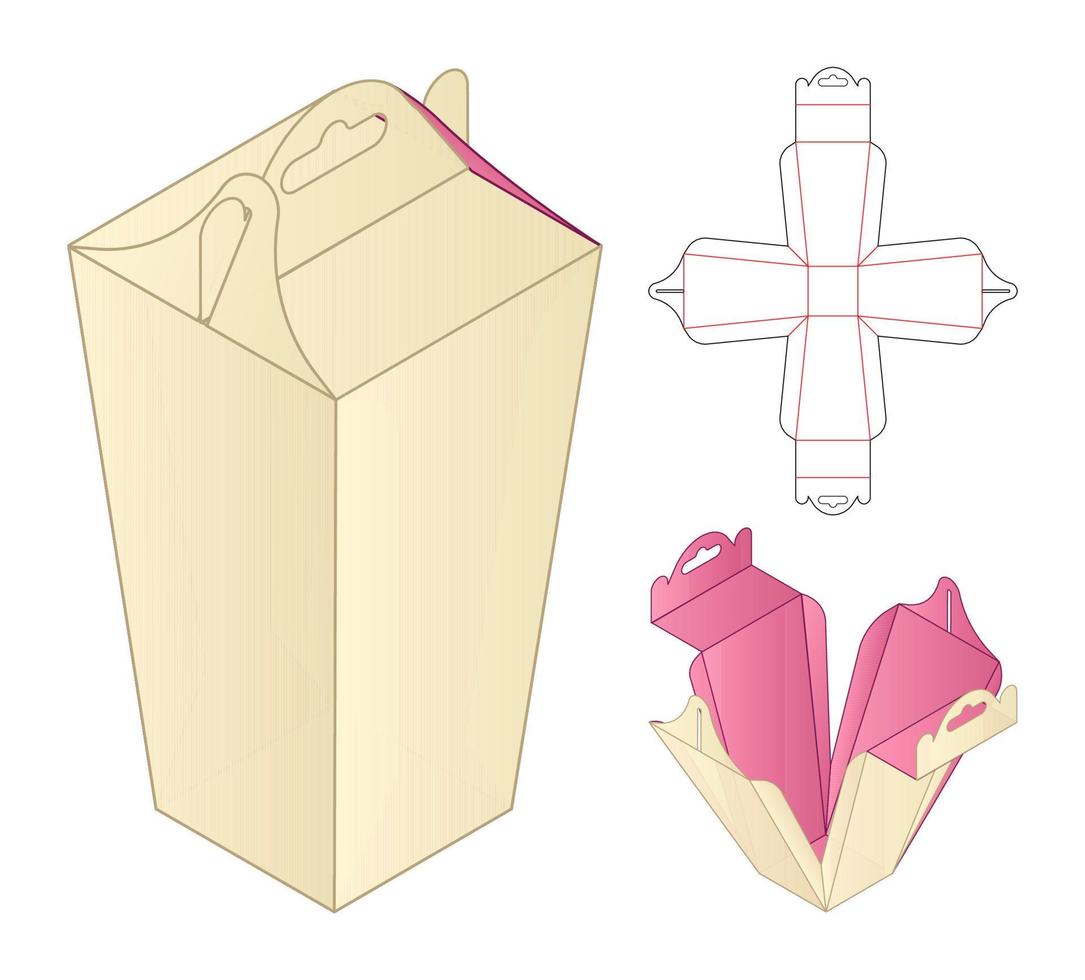 Box packaging die cut template design. 3d mock-up vector