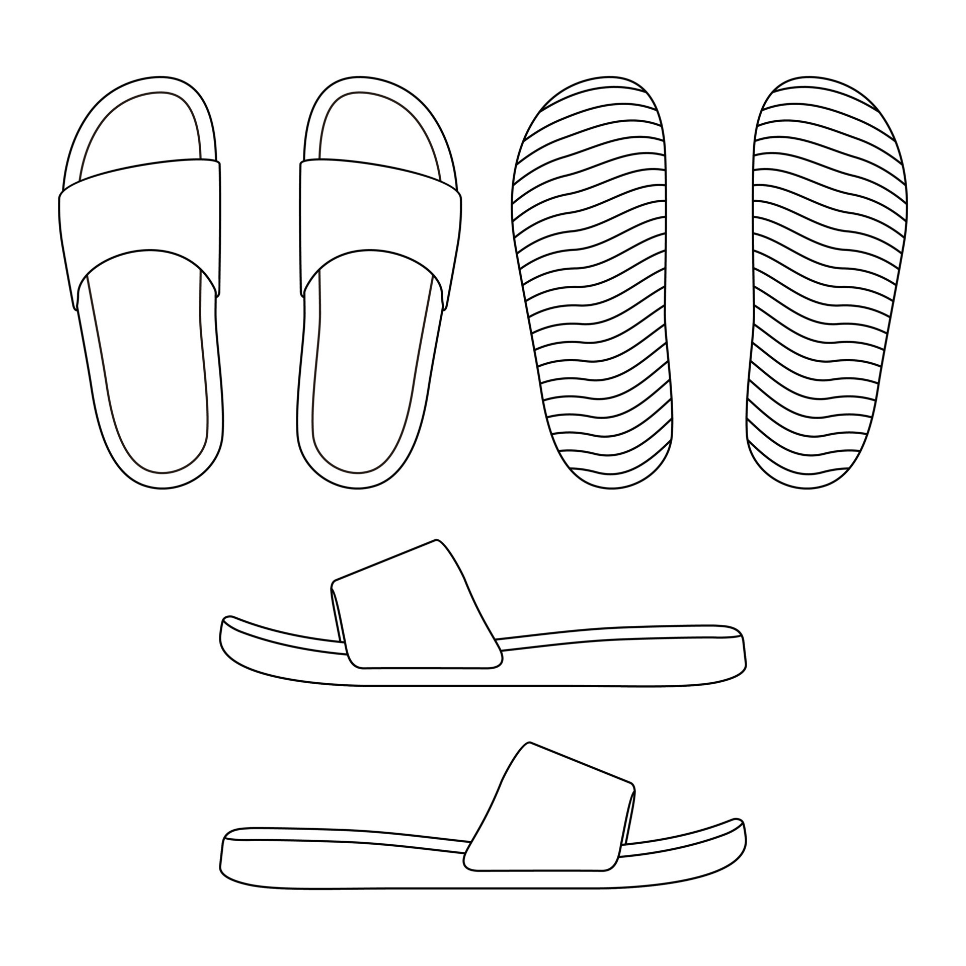 Template slide flip flops vector illustration flat design outline ...