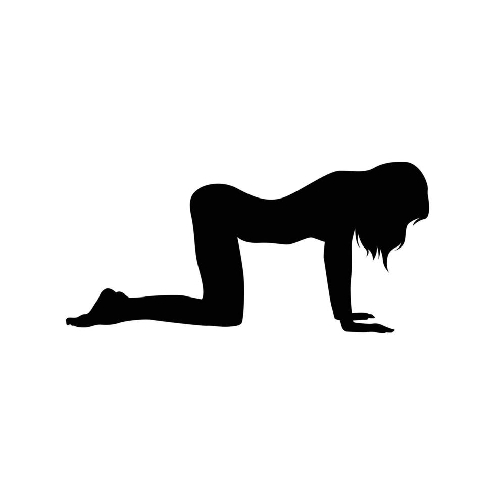 silueta de yoga ilustración vectorial en blanco y negro vector