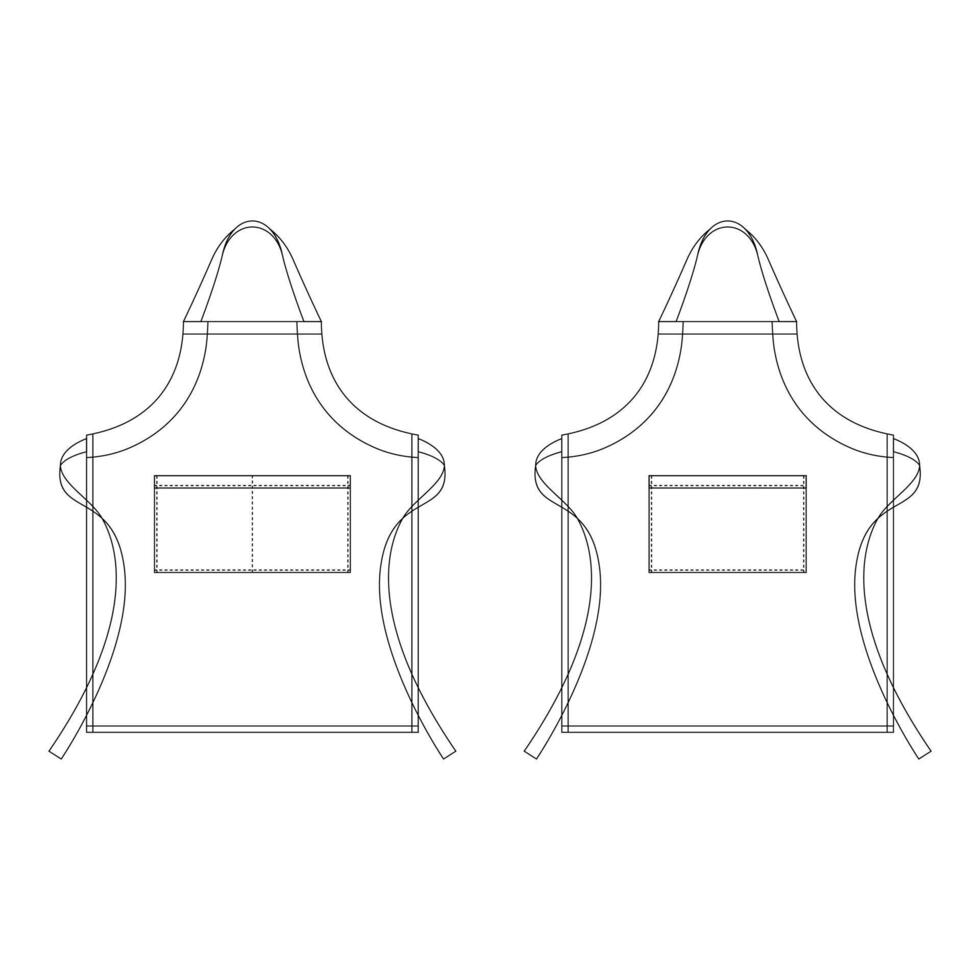 Template apron vector illustration flat design outline clothing collection