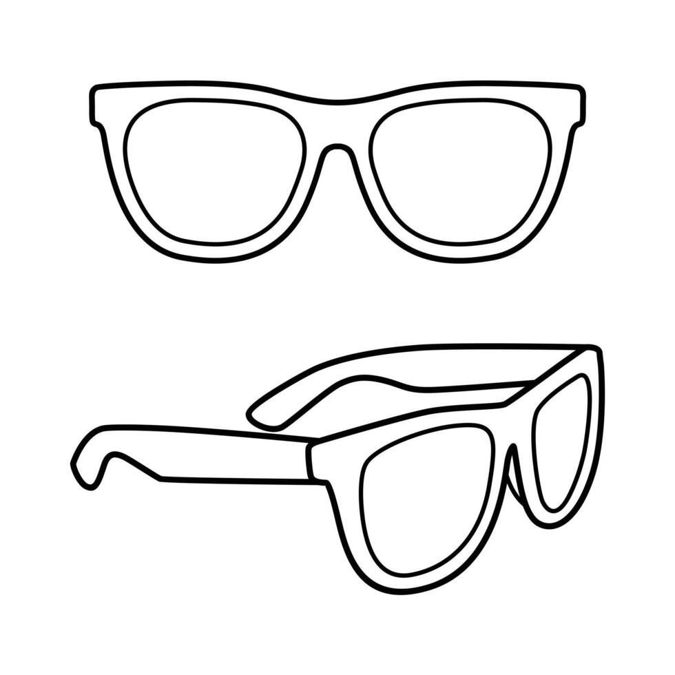 Template sunglasses outline flat design vector