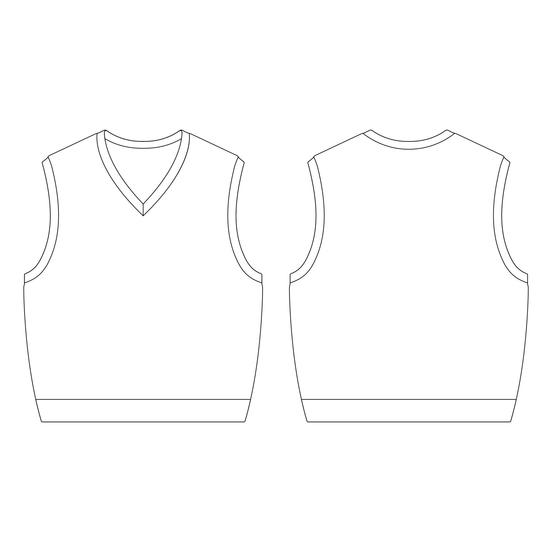 Template v-neck sweater vest vector illustration flat sketch