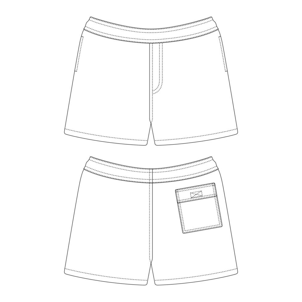 Template swim trunks vector illustration flat design outline clothing