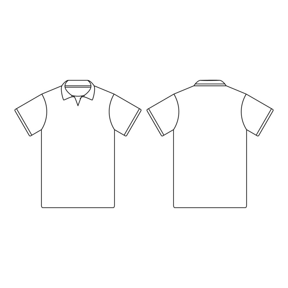 plantilla jersey collar ilustración vectorial diseño plano esquema plantilla colección de ropa vector