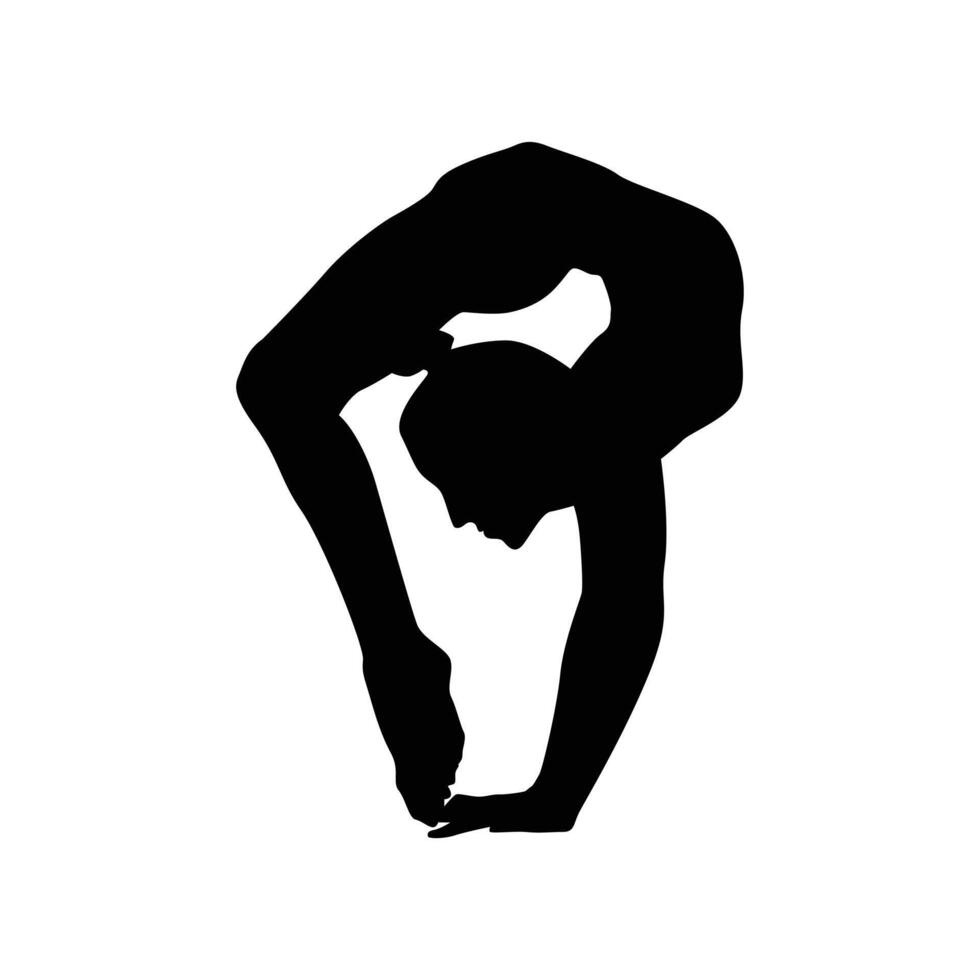 silueta de yoga ilustración vectorial en blanco y negro vector