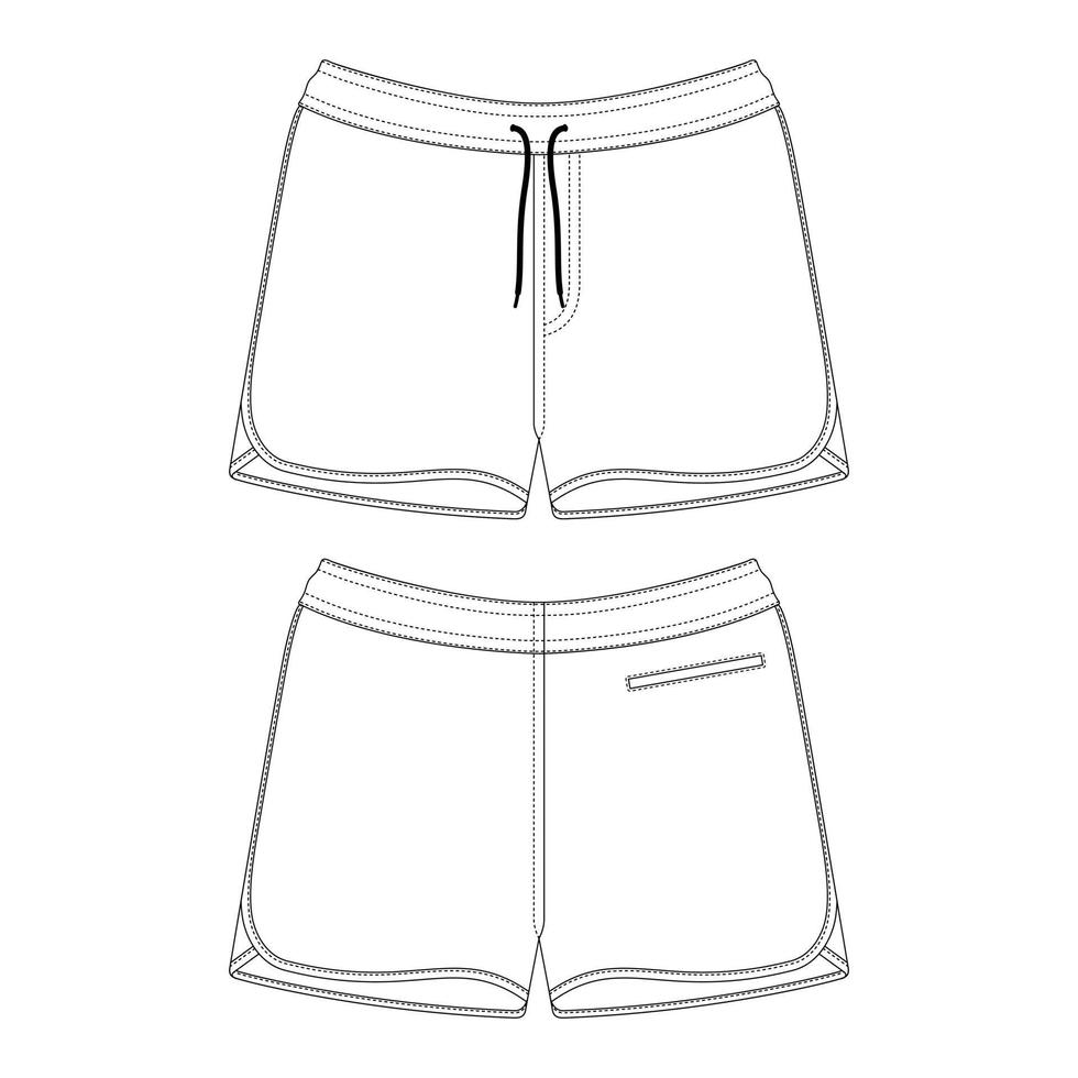Template swim short vector illustration flat design outline clothing