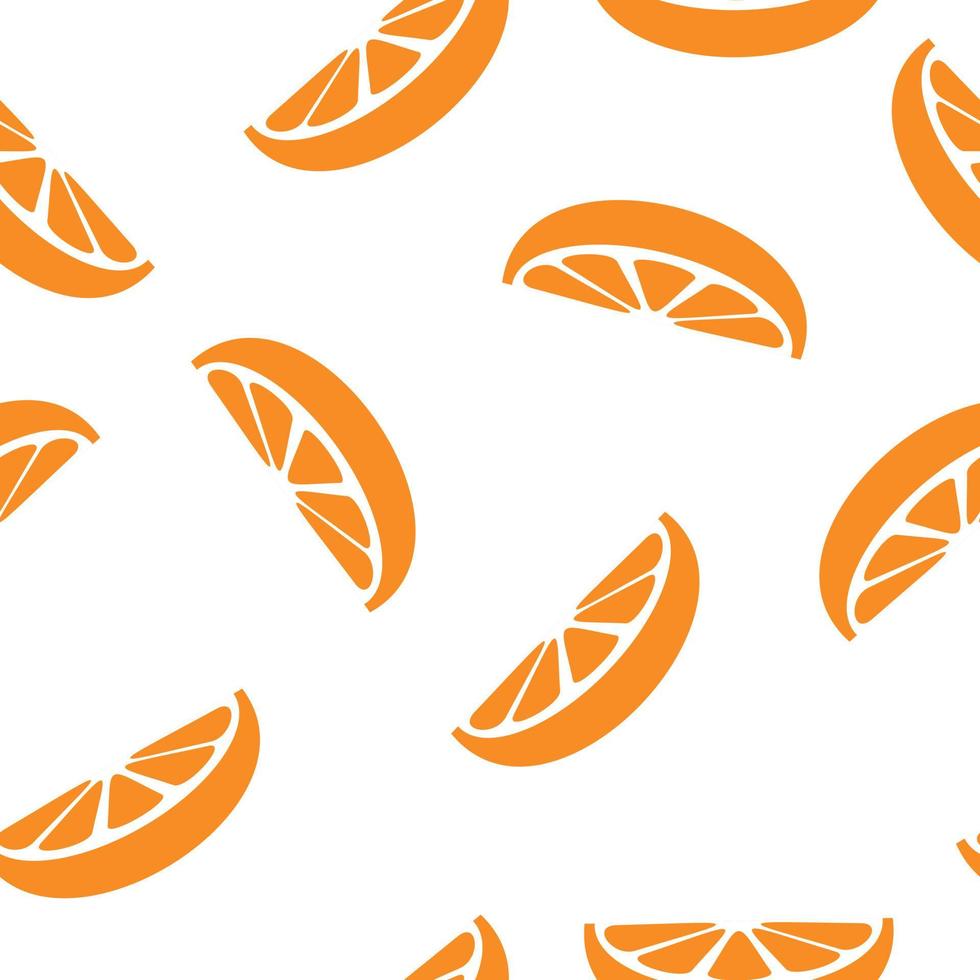 Pattern fruit orange seamless vector flat design background