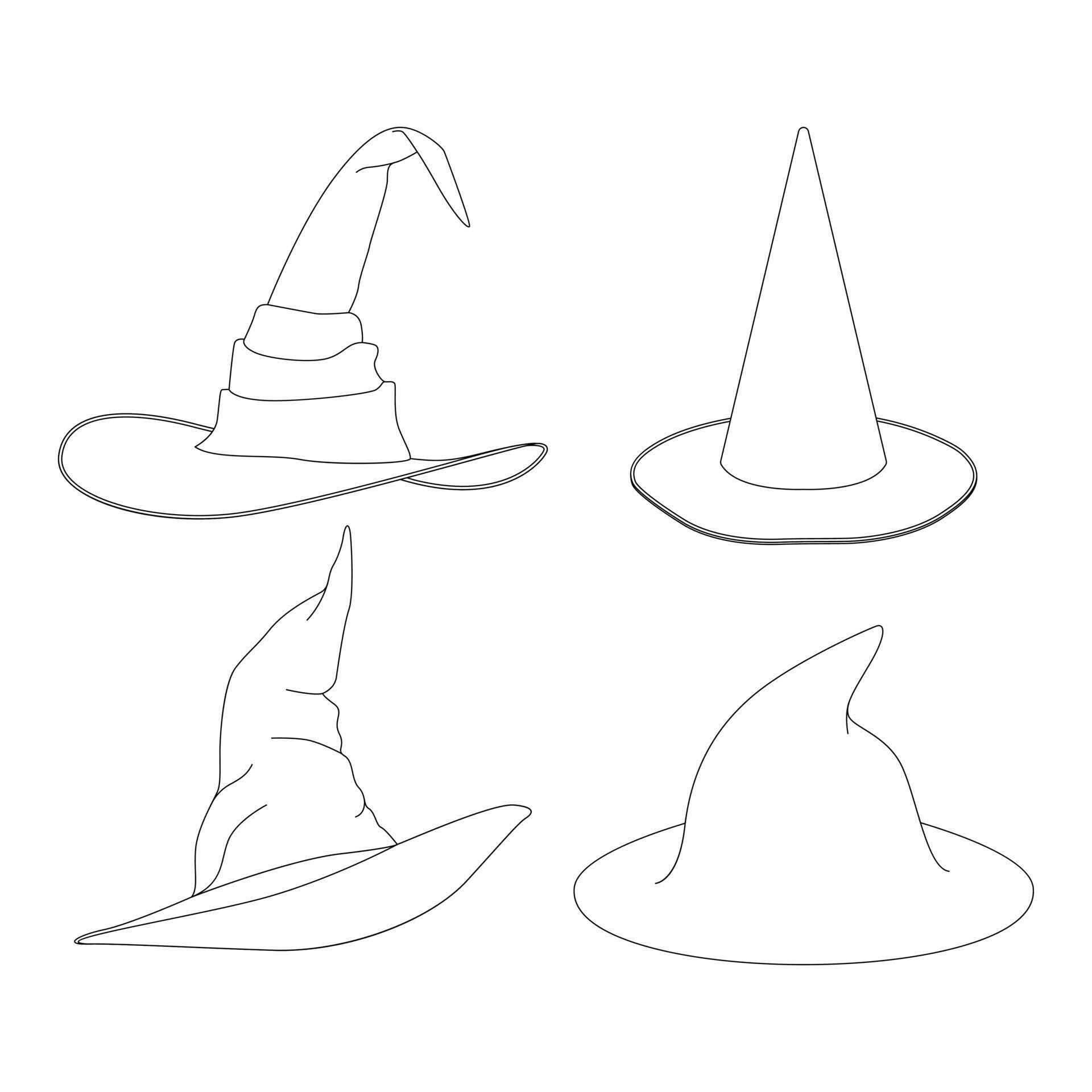 Template witches hat vector illustration flat design outline 5149119