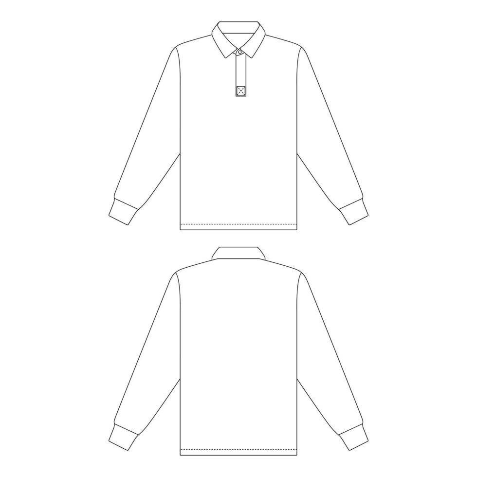 plantilla clásica camiseta de rugby ilustración vectorial diseño plano contorno colección de ropa vector