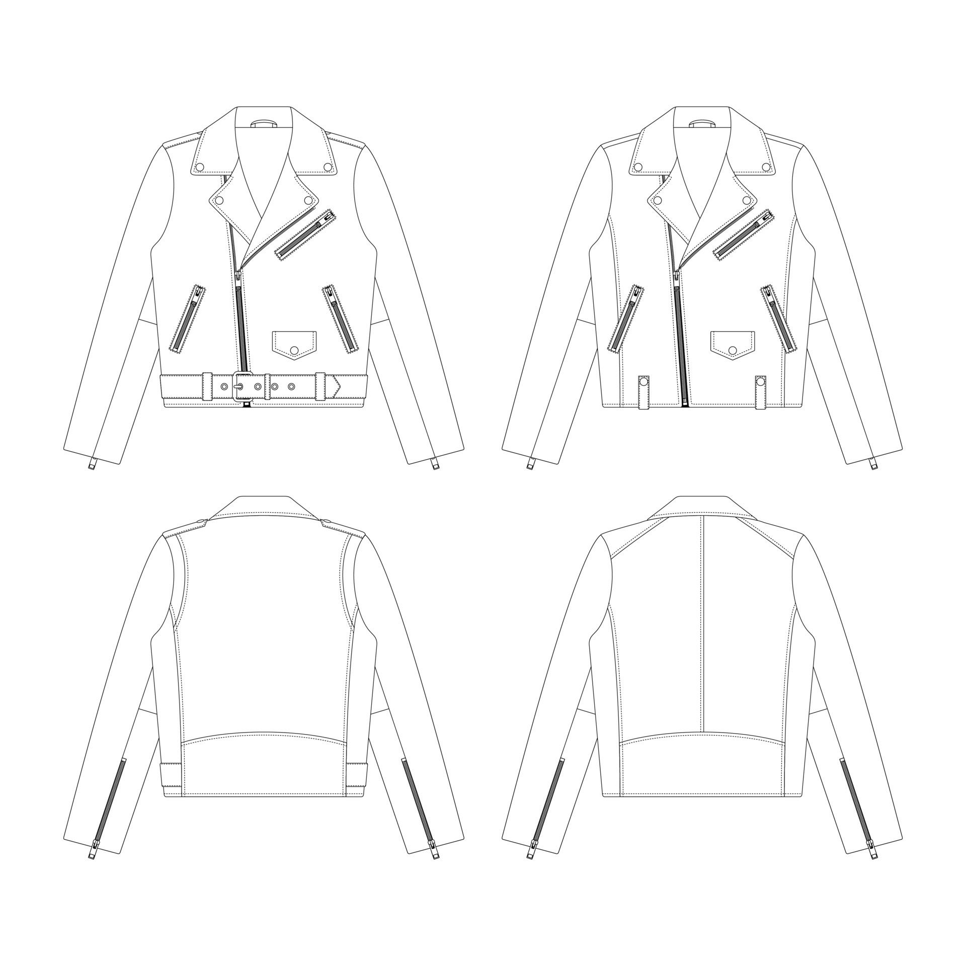 Free Illustrator Fashion Templates Jacket Flat Sketches