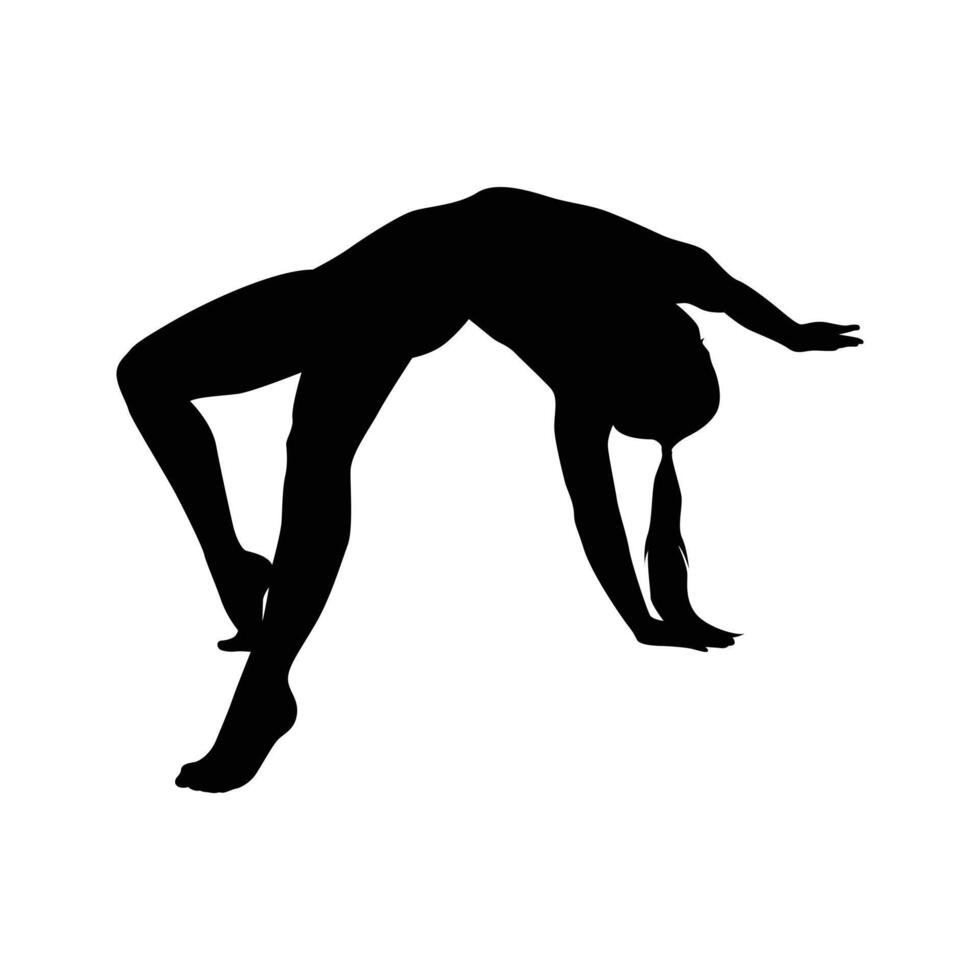 silueta de yoga ilustración vectorial en blanco y negro vector