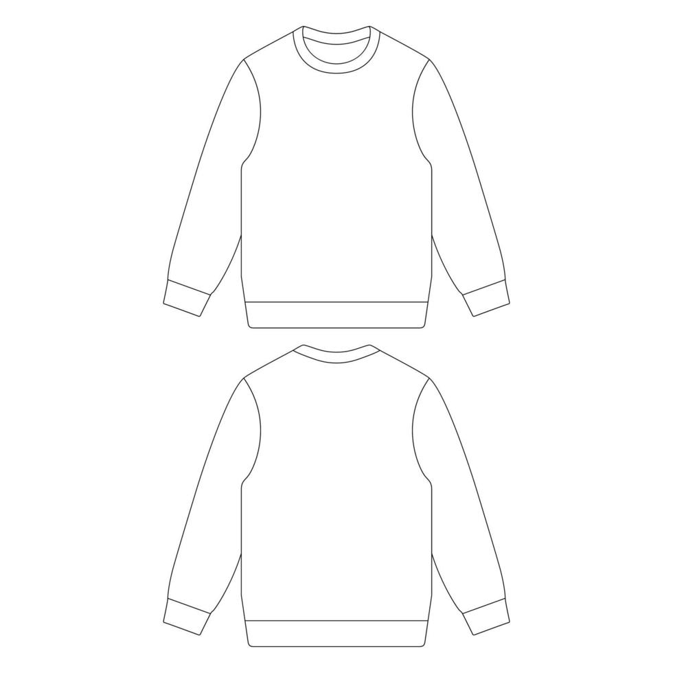 Template sweater vector illustration flat sketch design outline