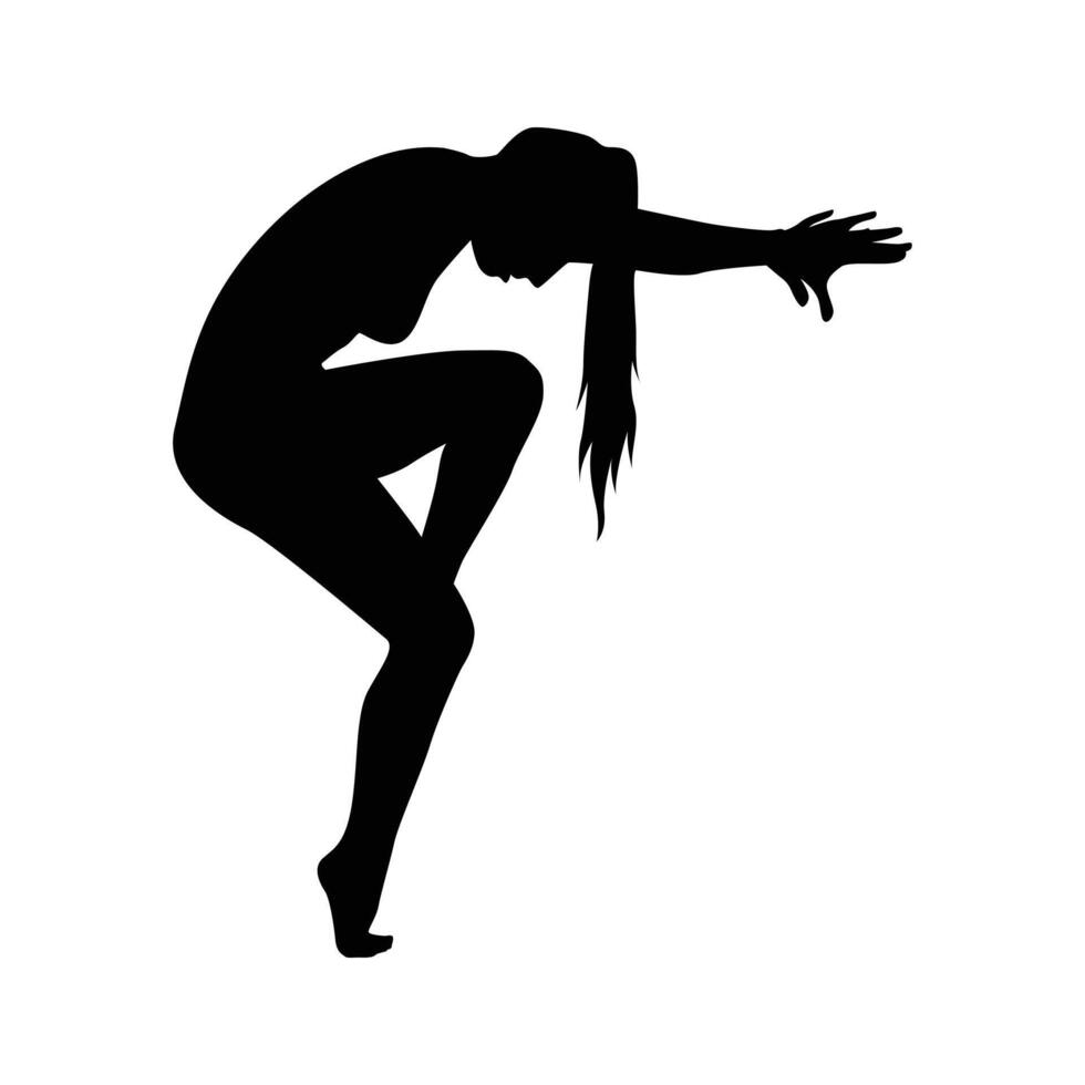 silueta de yoga ilustración vectorial en blanco y negro vector