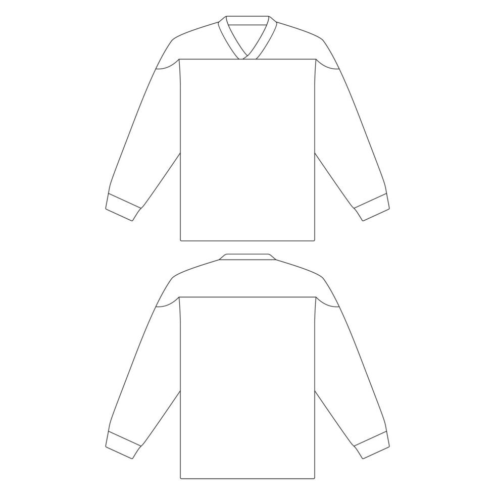 plantilla práctica de hockey jersey ilustración vectorial esquema de diseño de croquis plano vector