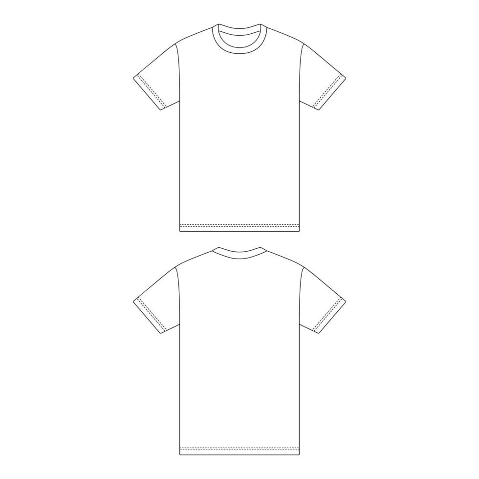 Template t-shirt vector illustration flat sketch design outline