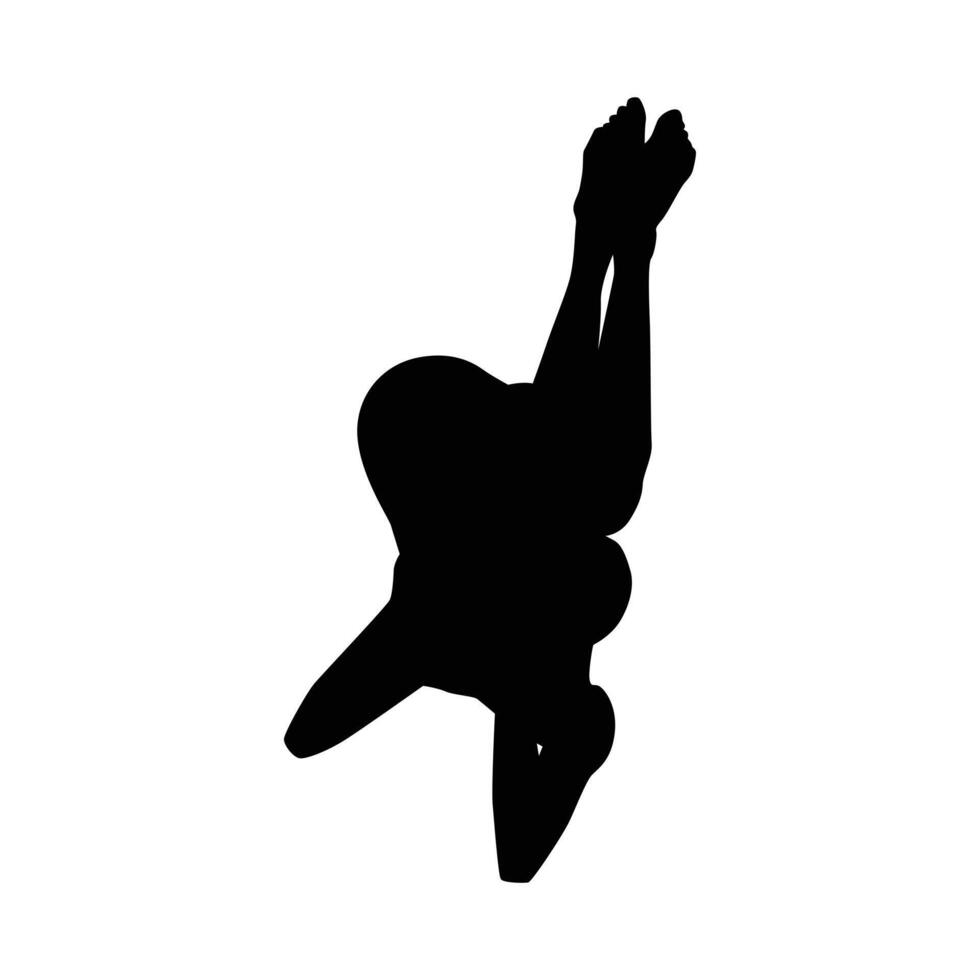 silueta de yoga ilustración vectorial en blanco y negro vector