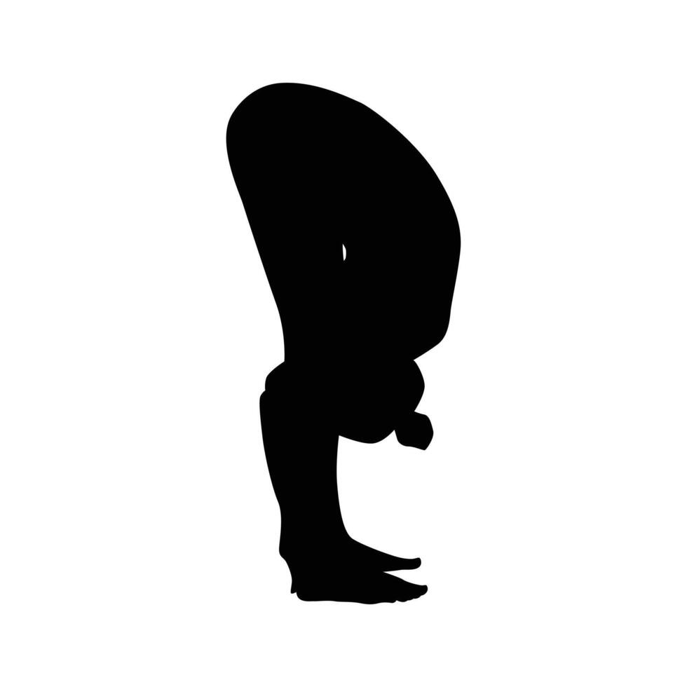 silueta de yoga ilustración vectorial en blanco y negro vector