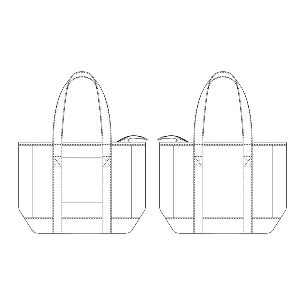 BAG fashion flat sketch template Stock Vector | Adobe Stock