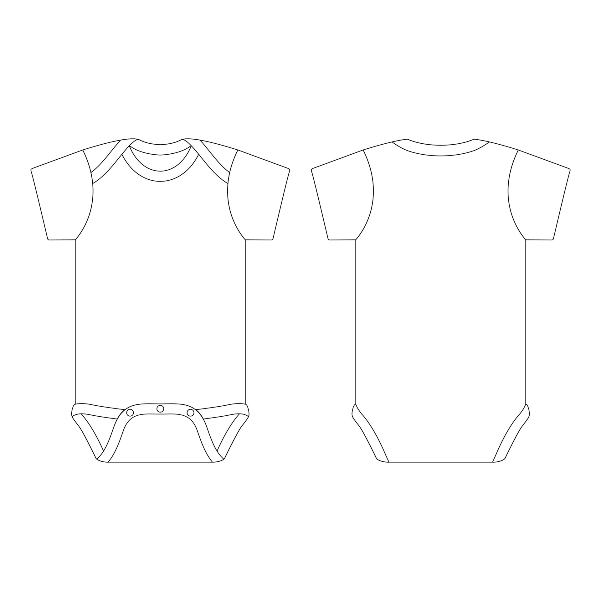 Template Baby Onesie Vector Illustration Flat Sketch Design Outline template-baby-onesie-vector-illustration-flat-sketch-design-outline