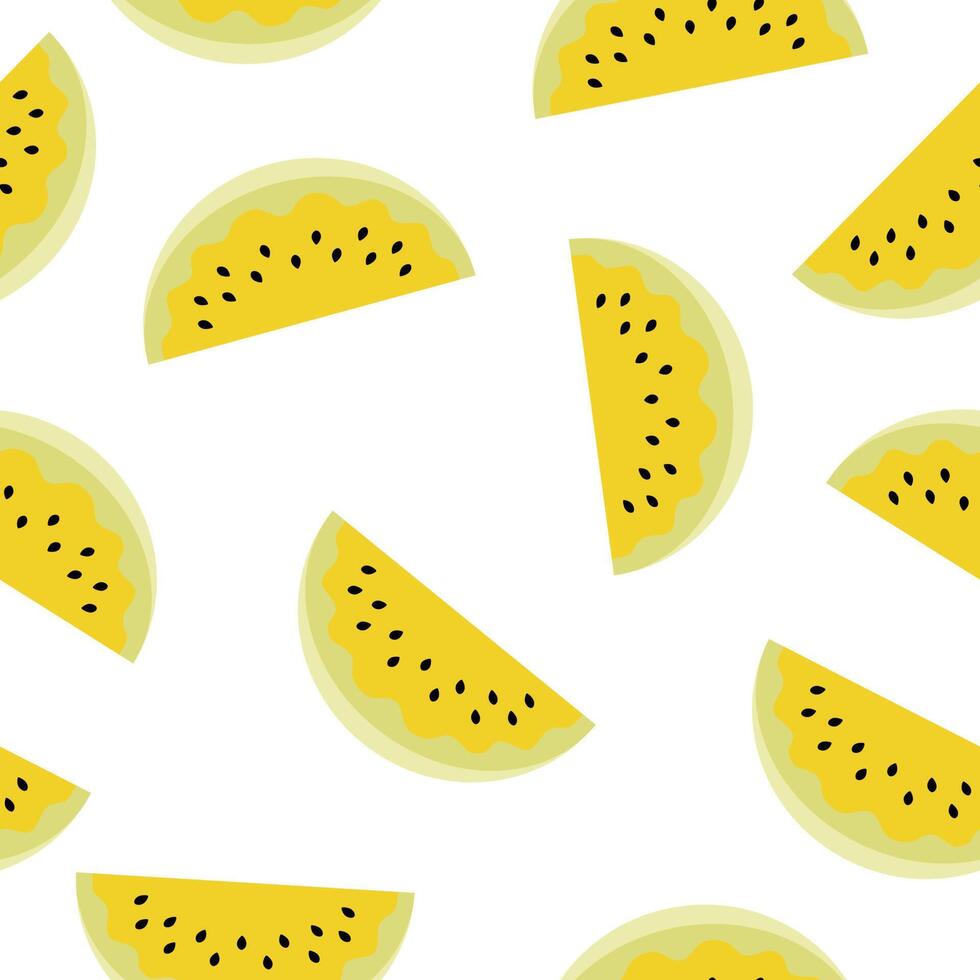 Pattern fruit melon seamless vector flat design background