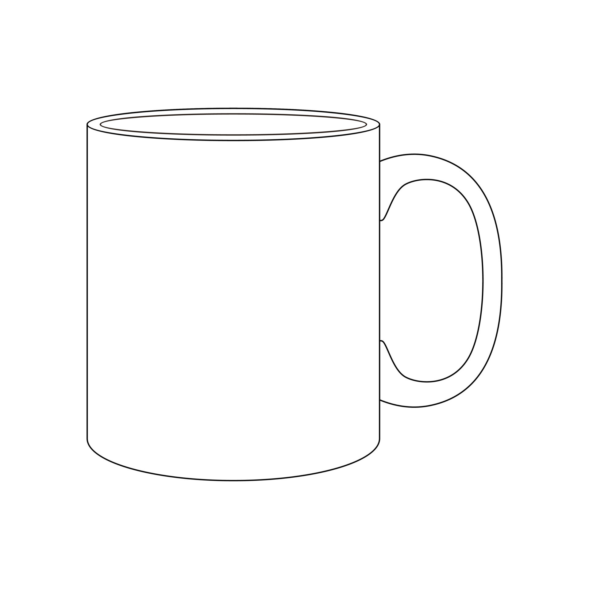 Template mug vector illustration flat design outline template
