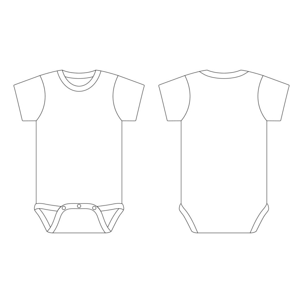 plantilla bebé onesie vector ilustración plano boceto diseño esquema