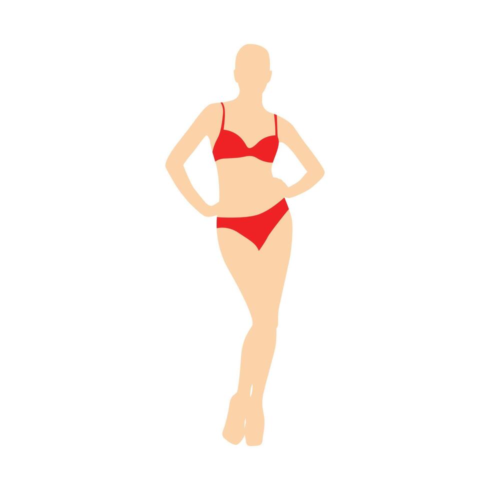 Beautiful girl model lingerie posing standing vector