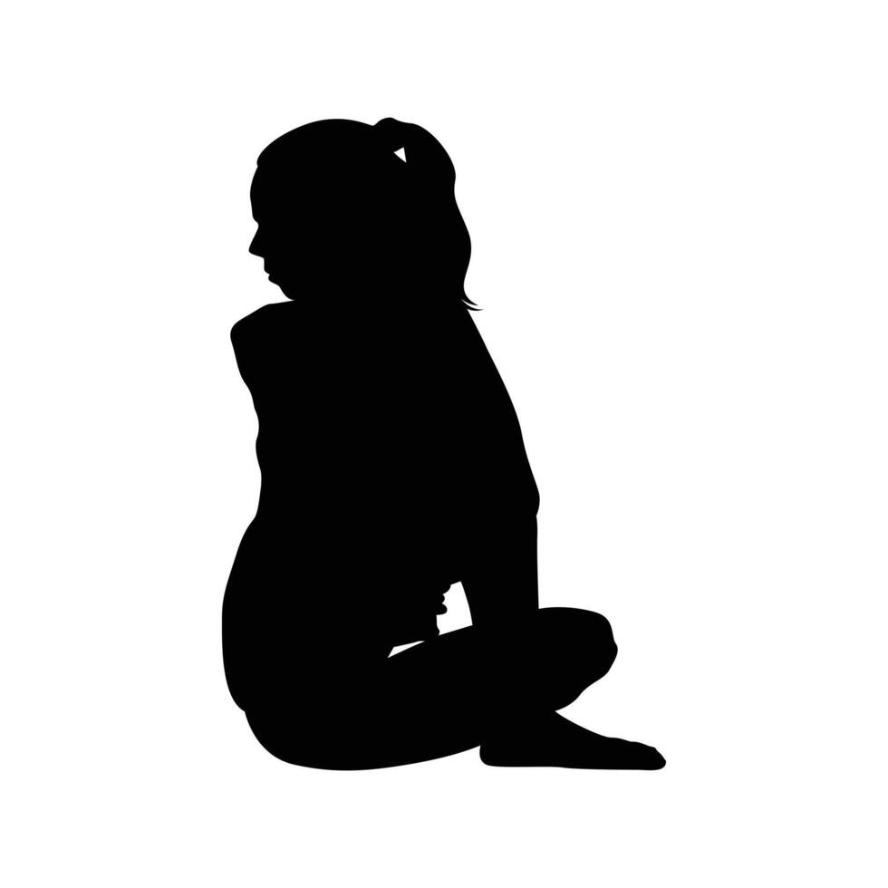 Yoga silhouette vector illustration black and white