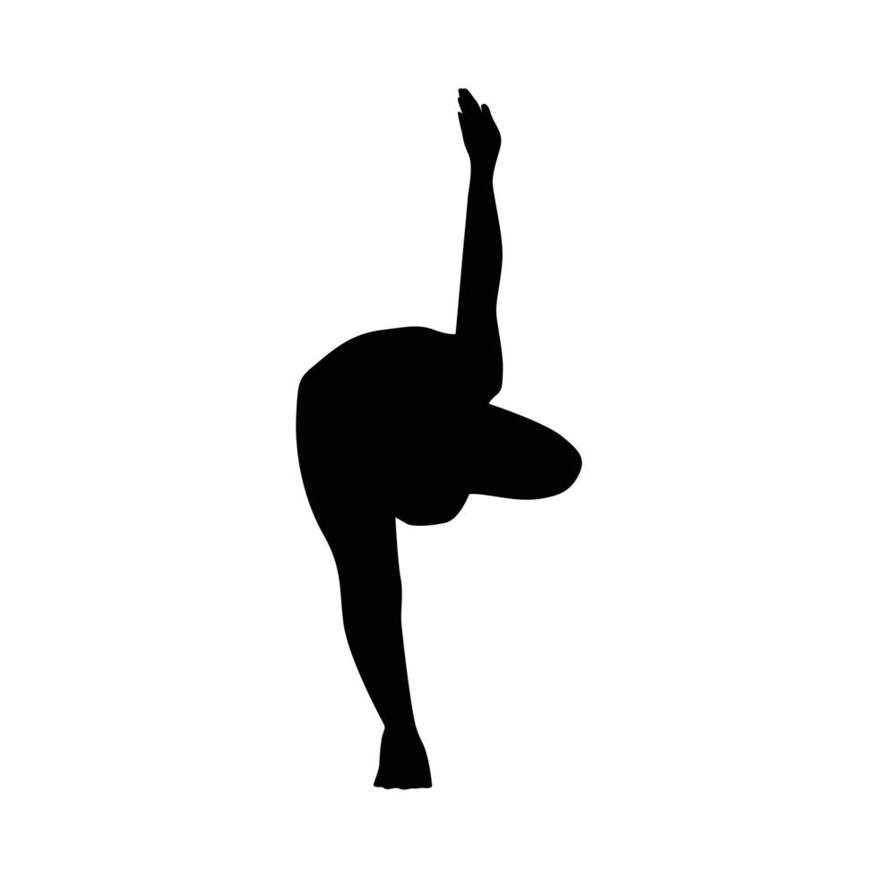 silueta de yoga ilustración vectorial en blanco y negro vector