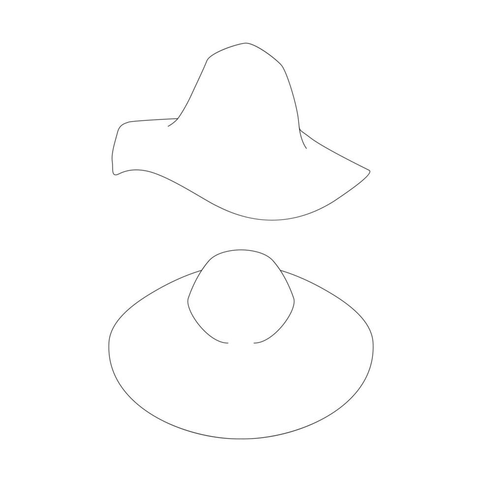 plantilla capeline sombrero vector ilustración diseño plano esquema