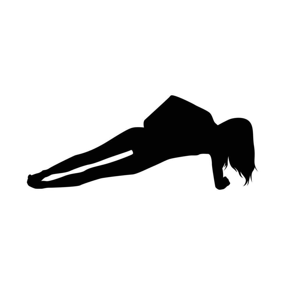 silueta de yoga ilustración vectorial en blanco y negro vector