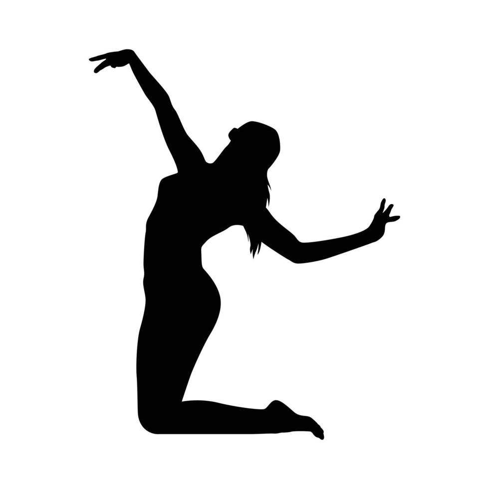 Yoga silhouette vector illustration black and white