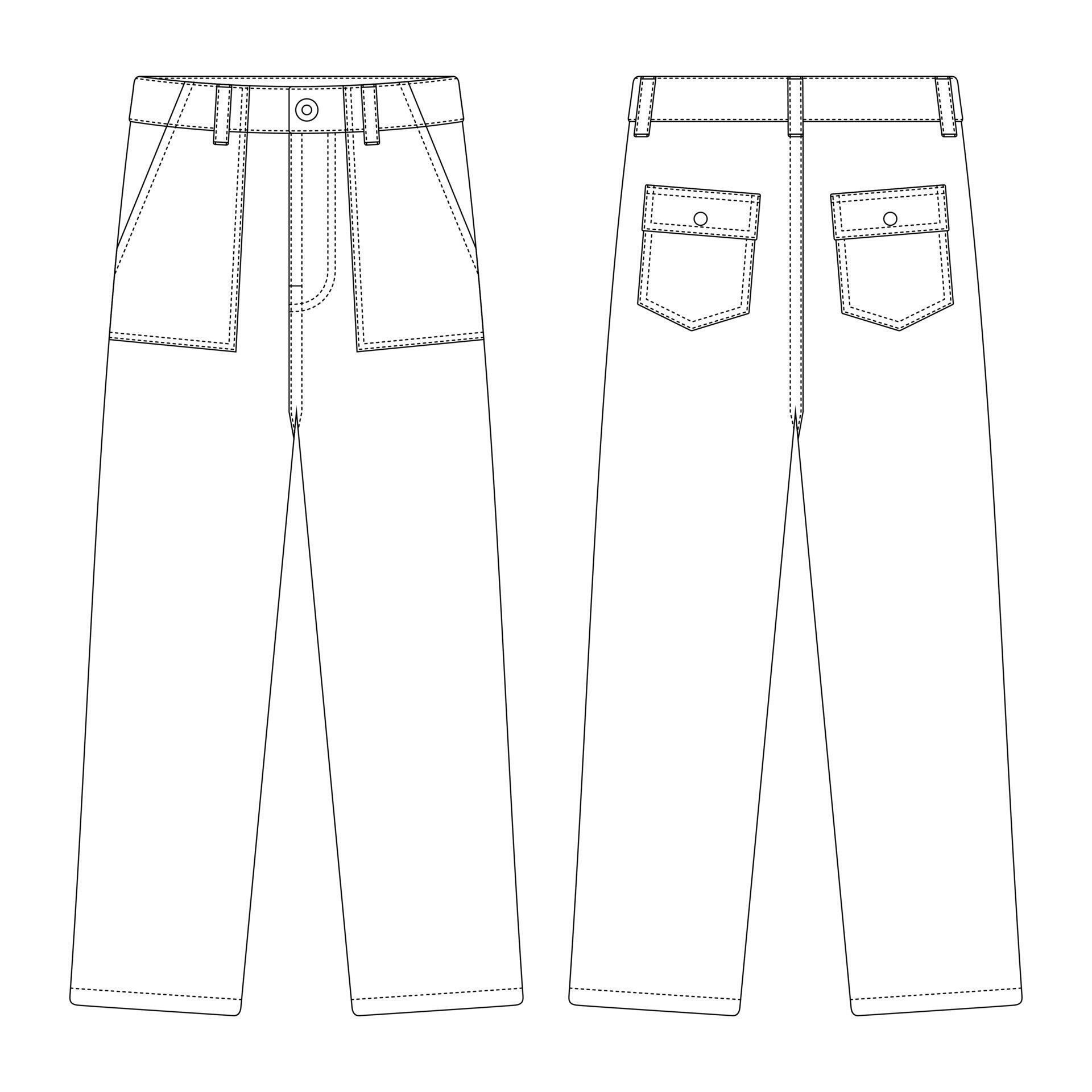 Template fatigue pants vector illustration flat design outline clothing ...