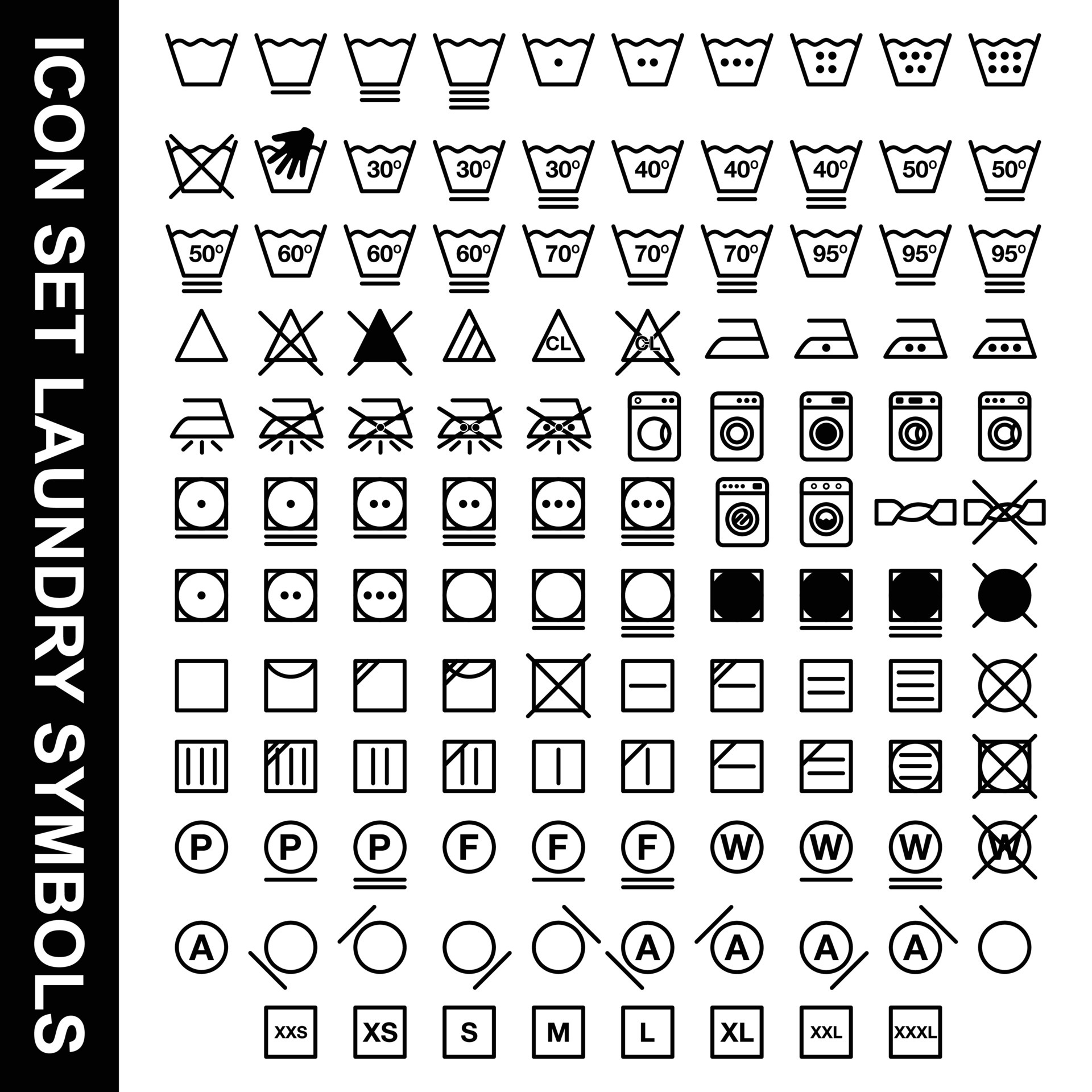 Icon set Laundry Vector, full collection 5149427 Vector Art at Vecteezy