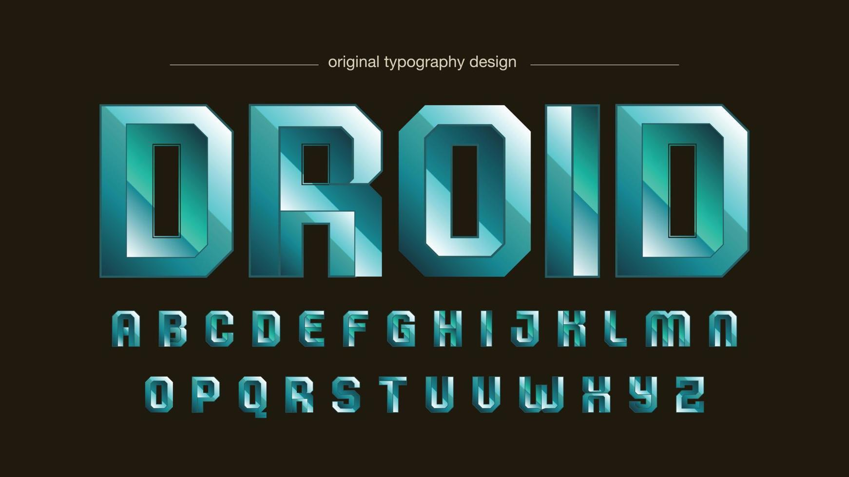 green 3d metallic futuristic typography vector