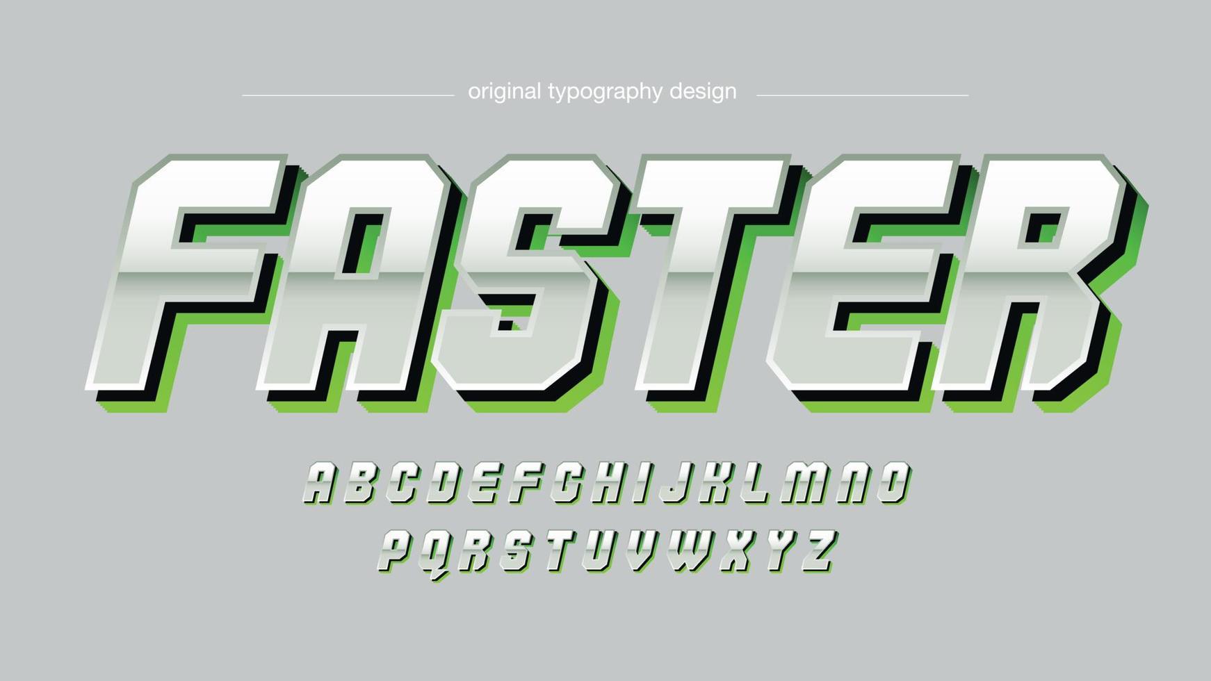 silver chrome green isolated letters vector