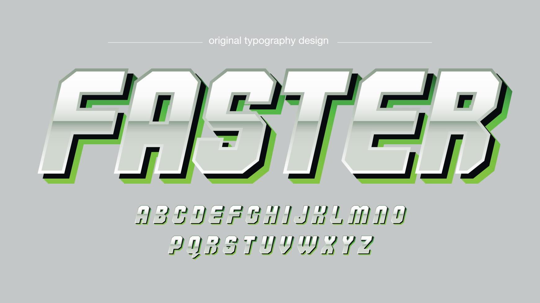 plata cromo verde letras aisladas vector