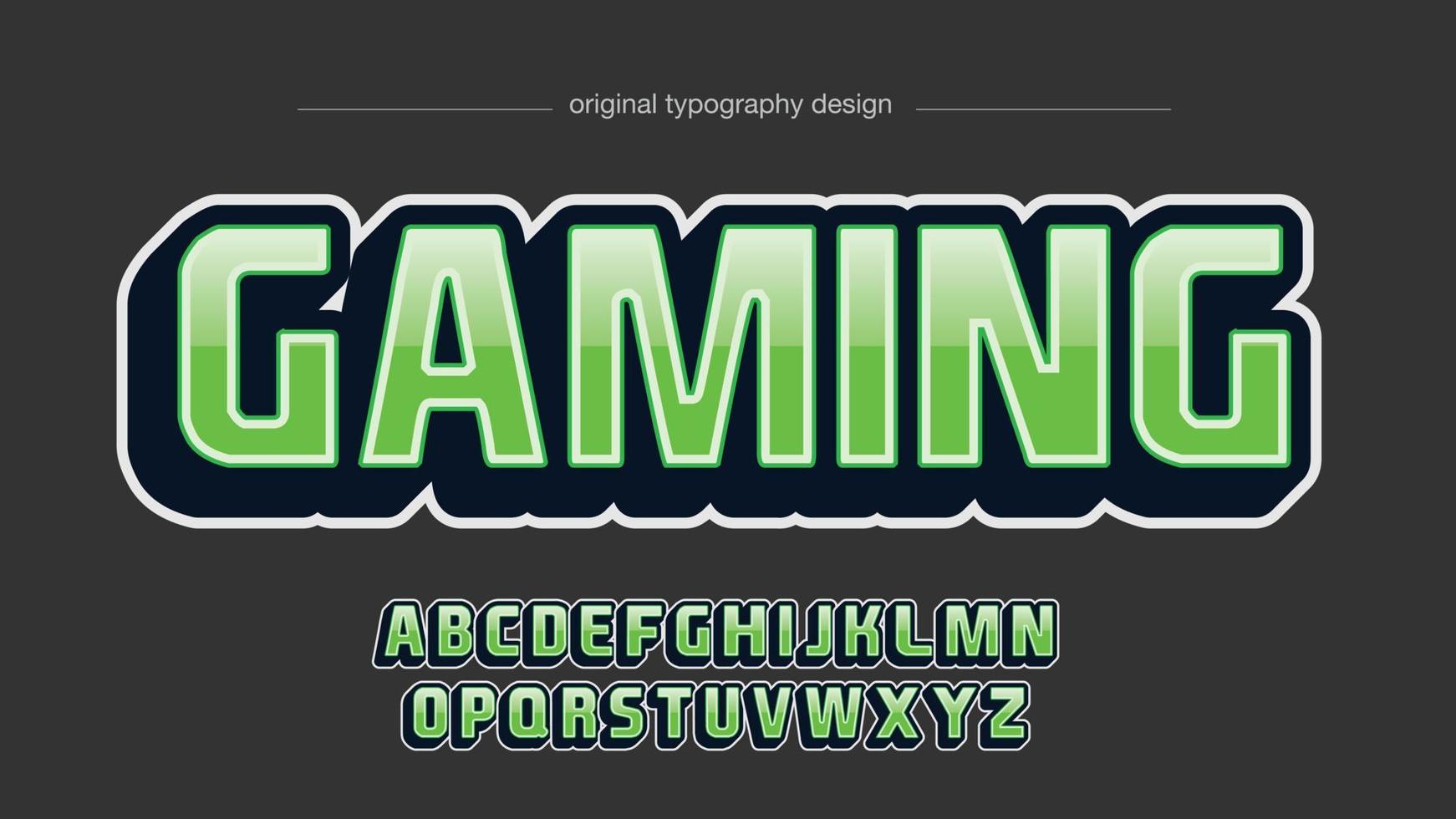 green 3d gaming sports isolated letters vector