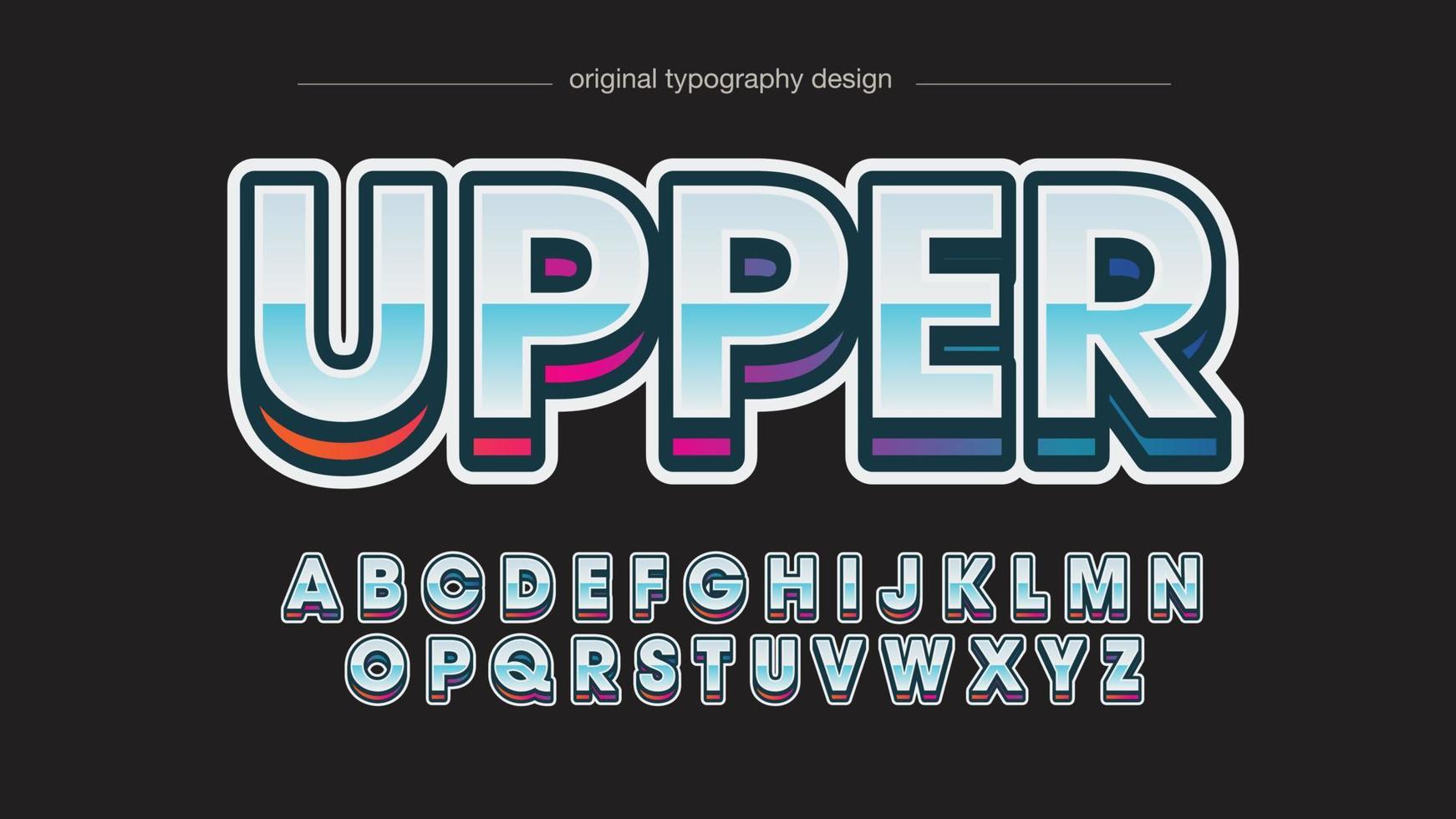 3d neon uppercase sports artistic font vector