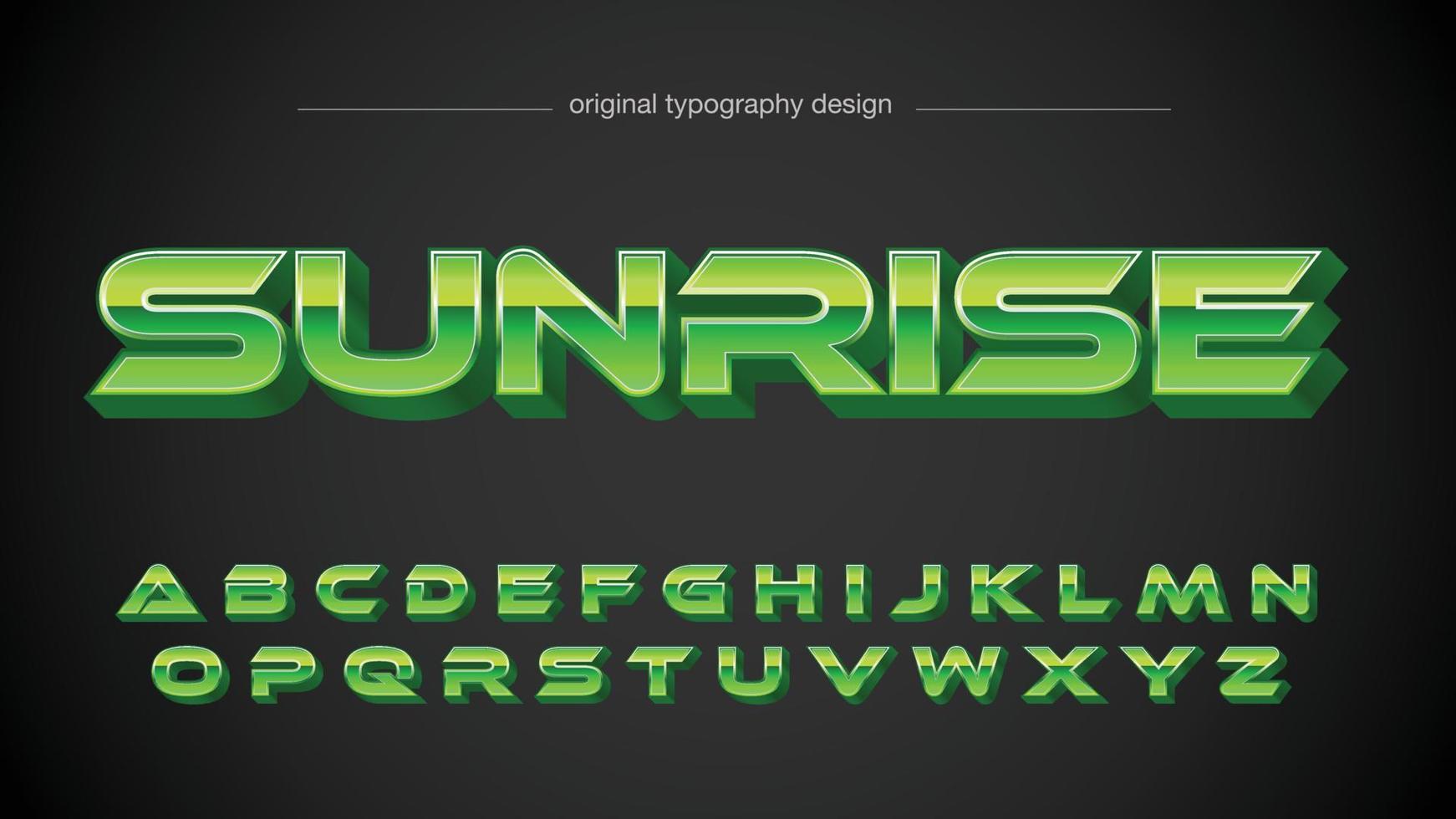 tipografía deportiva futurista verde 3d vector