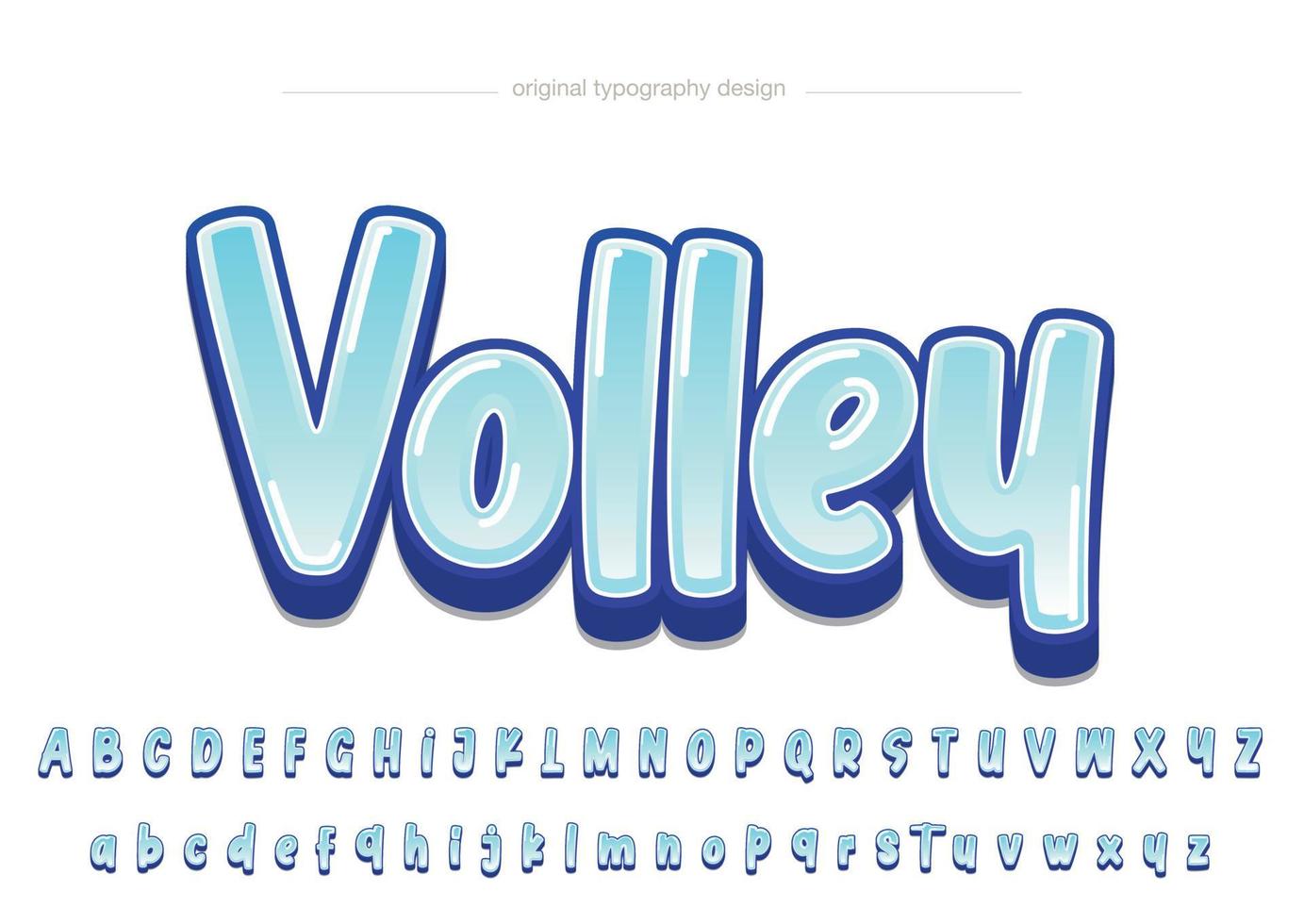 blue bubble rounded cartoon typography vector
