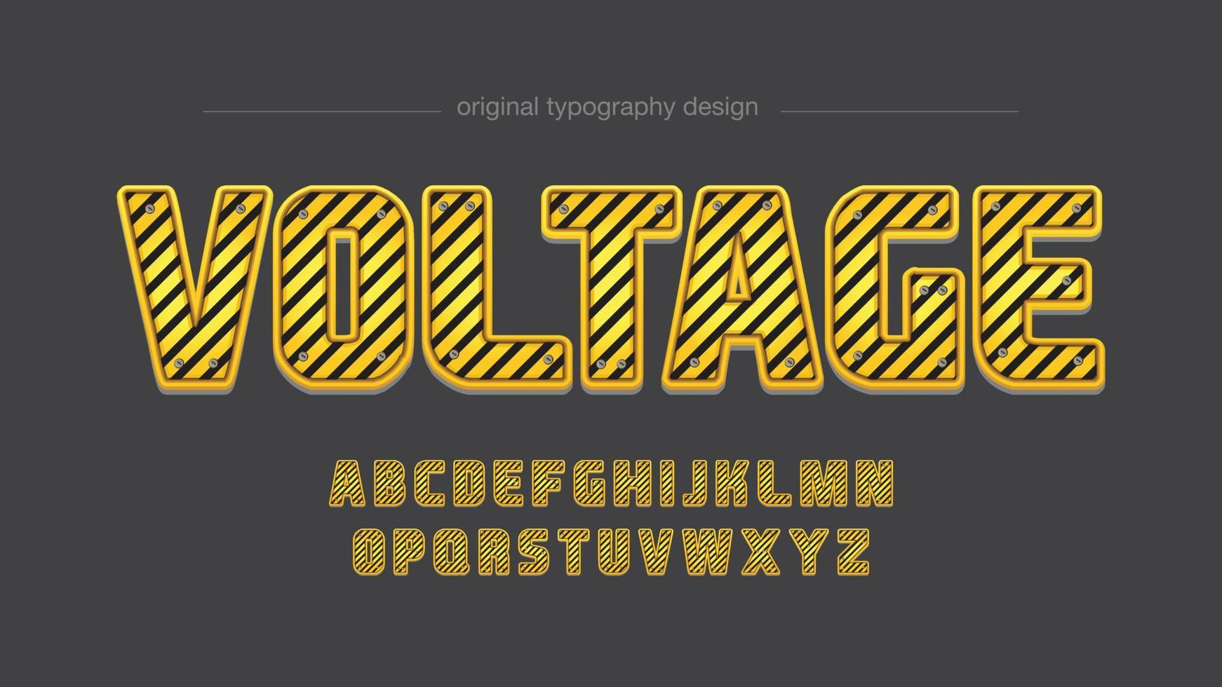 yellow high voltage pattern futuristic typography vector