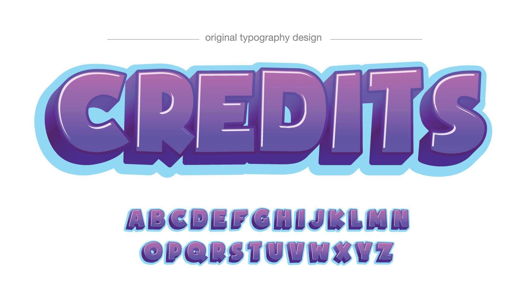 purple and blue 3d cartoon isolated letters vector