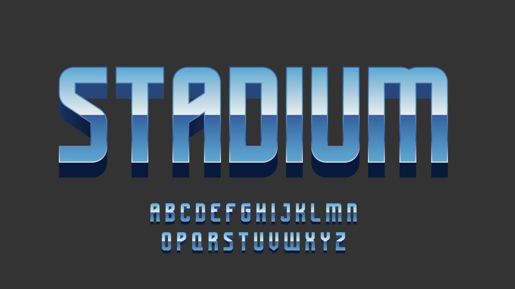 blue 3d uppercase futuristic typography vector